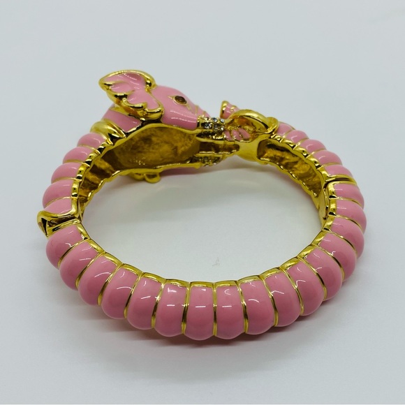 KENNETH JAY LANE PINK RAJ ELEPHANT BANGLE PRISTINE VINTAGE CONDITION BRACELET - Picture 4 of 6